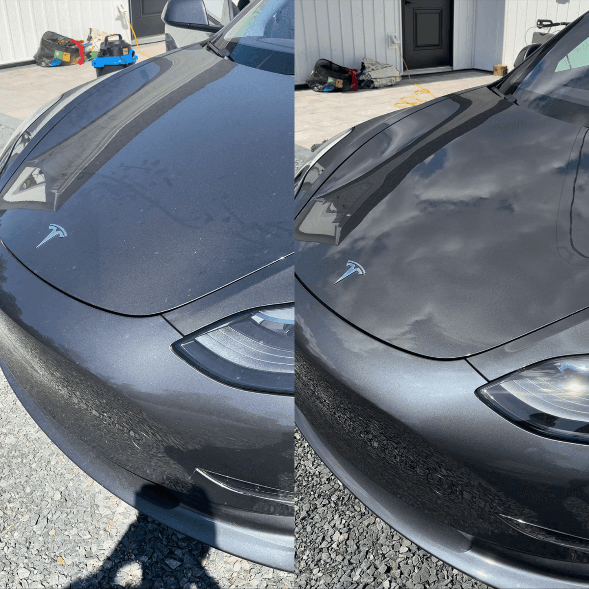 Exterior car detailing Halifax before and after - complete exterior transformation showing glossy finish