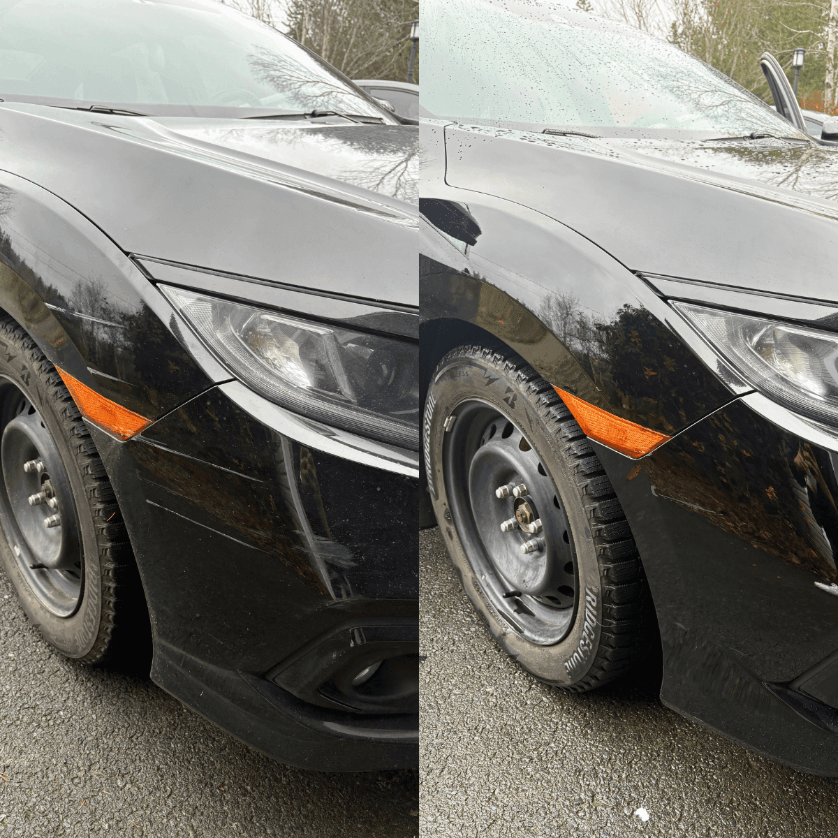 Paint correction Halifax before and after - scratch removal and swirl mark elimination showing glossy restored finish